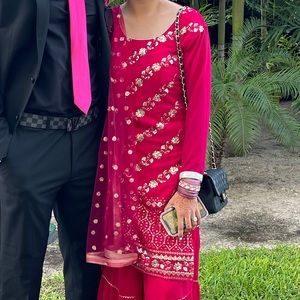 Hot pink Indian dress sharara